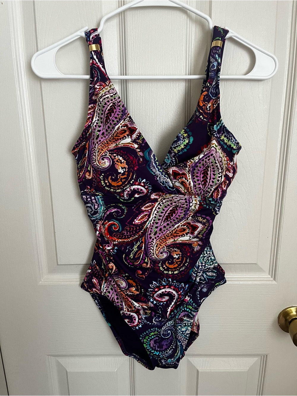 Lauren Ralph Lauren Purple Paisley One-Piece Swimsuit NWOT